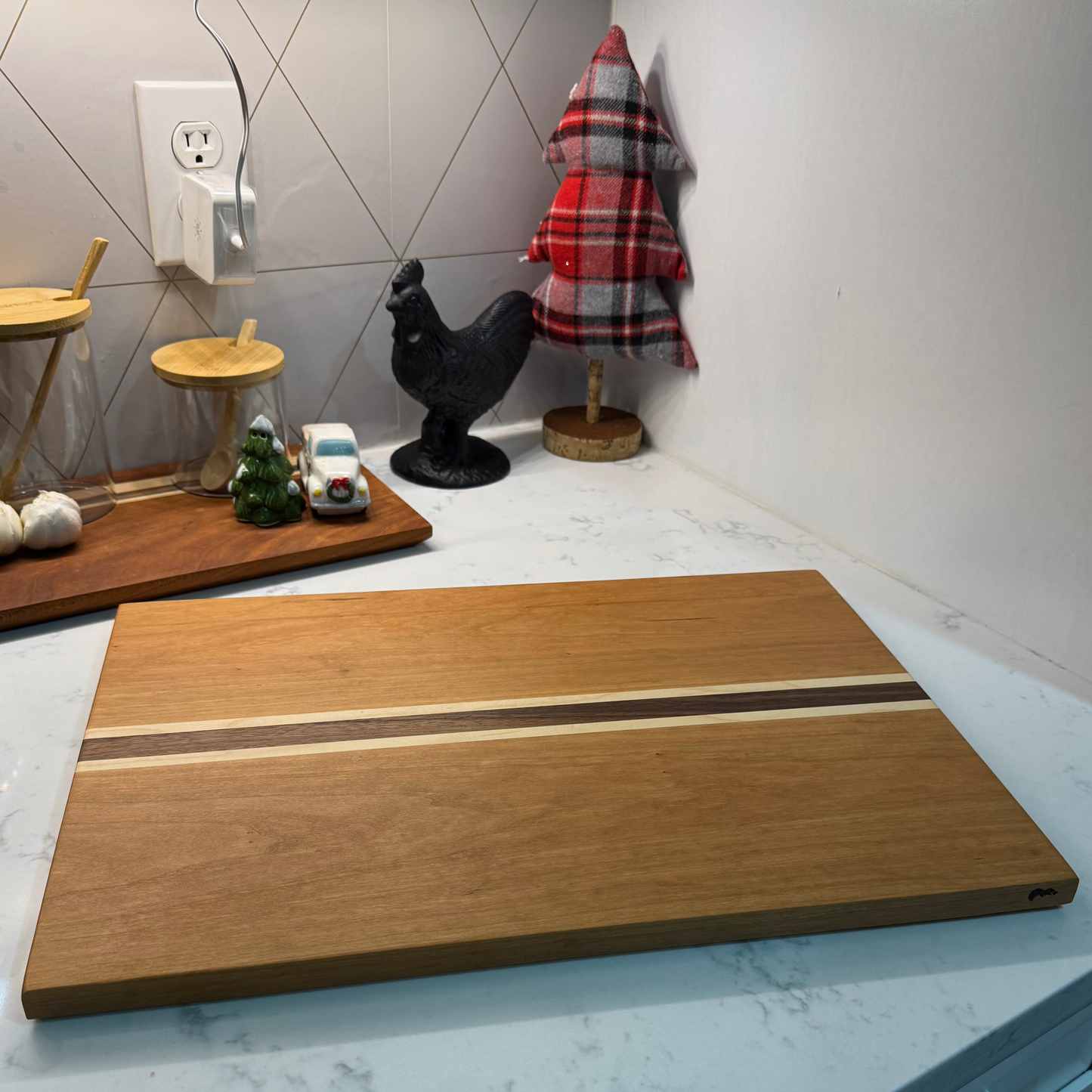 Thin Cherry with Walnut Stripe Face Grain Cutting Board