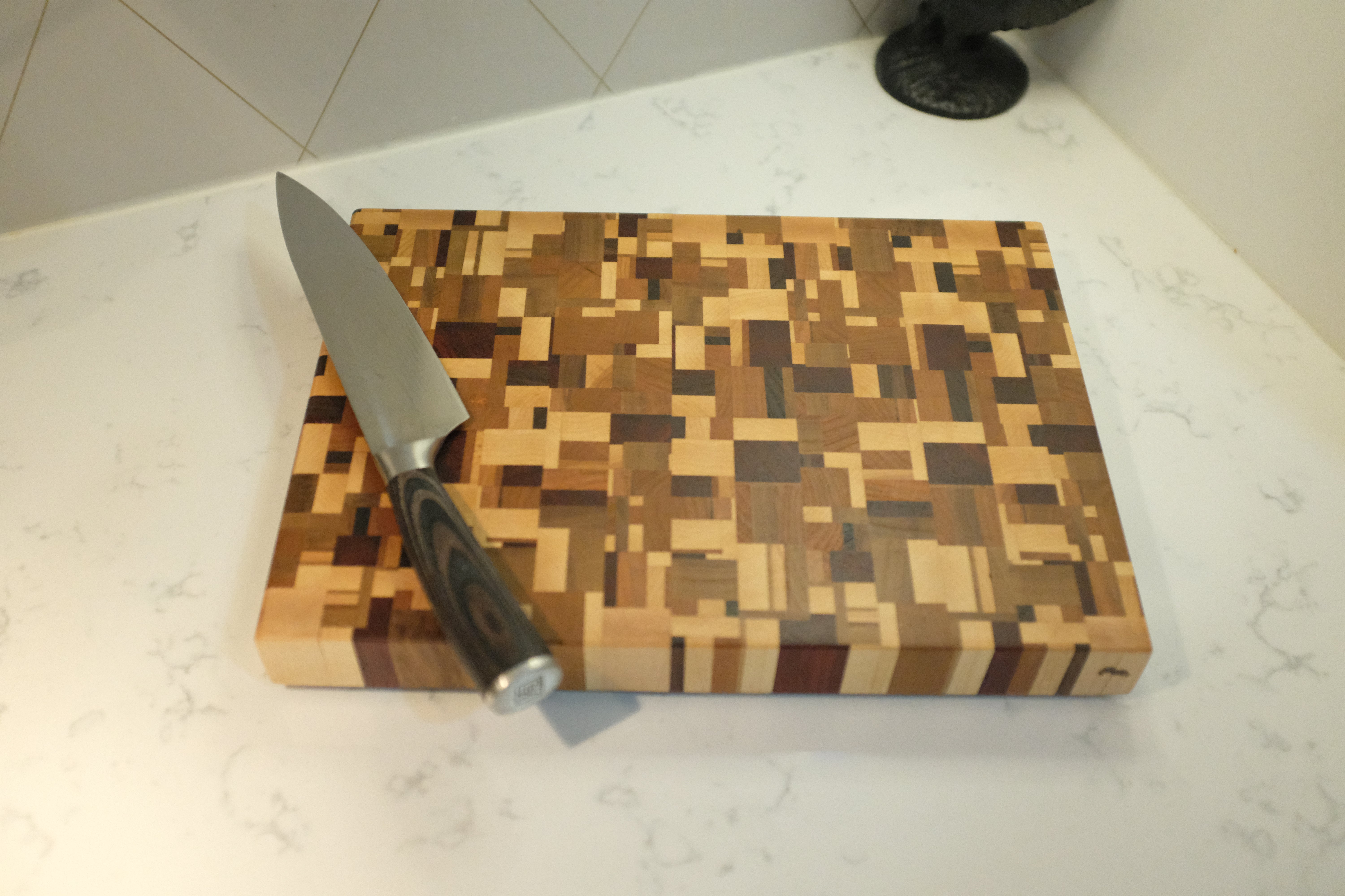 End Grain Chaos Butcher Block Mixed Wood Cutting newest Board