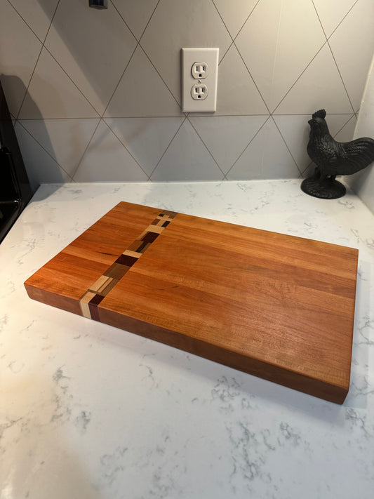 Cherry Butcher Block with Chaos Stripe